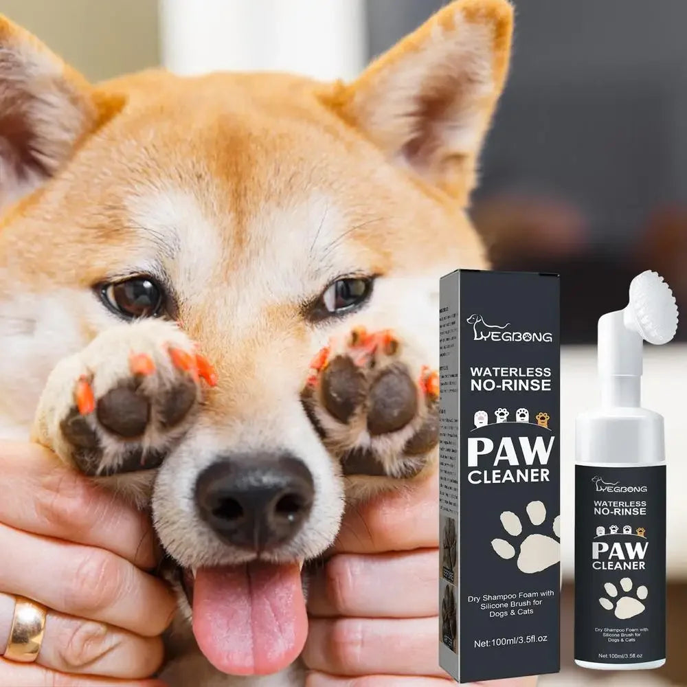Espuma limpiadora sin agua para patas de perros - Mousse de limpieza sin enjuague