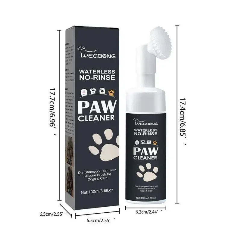 Espuma limpiadora sin agua para patas de perros - Mousse de limpieza sin enjuague