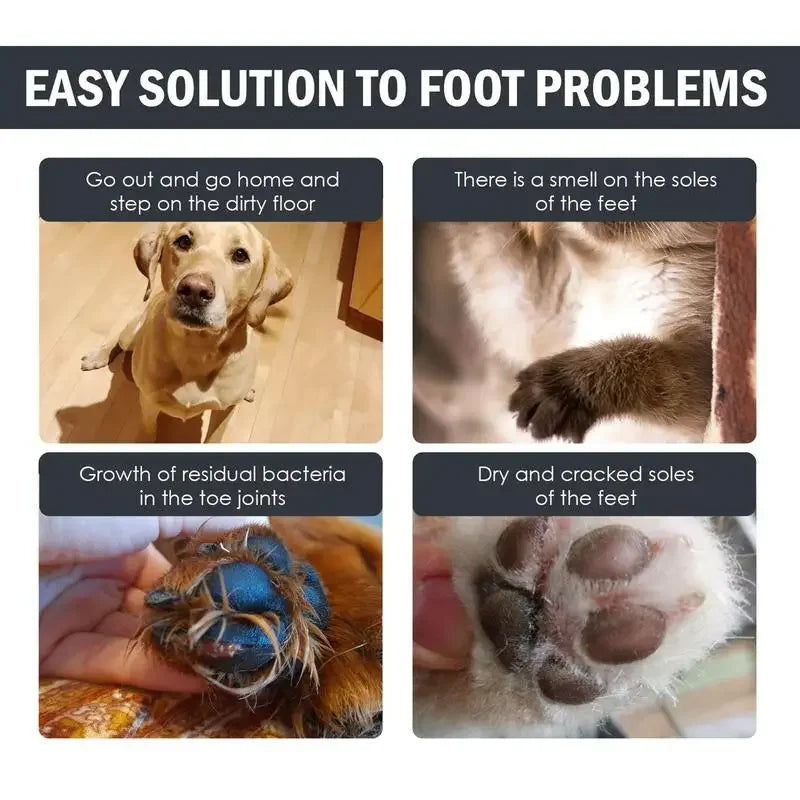 Espuma limpiadora sin agua para patas de perros - Mousse de limpieza sin enjuague