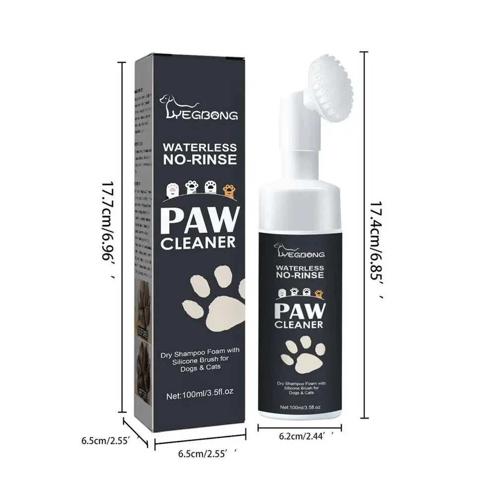 Espuma limpiadora sin agua para patas de perros - Mousse de limpieza sin enjuague