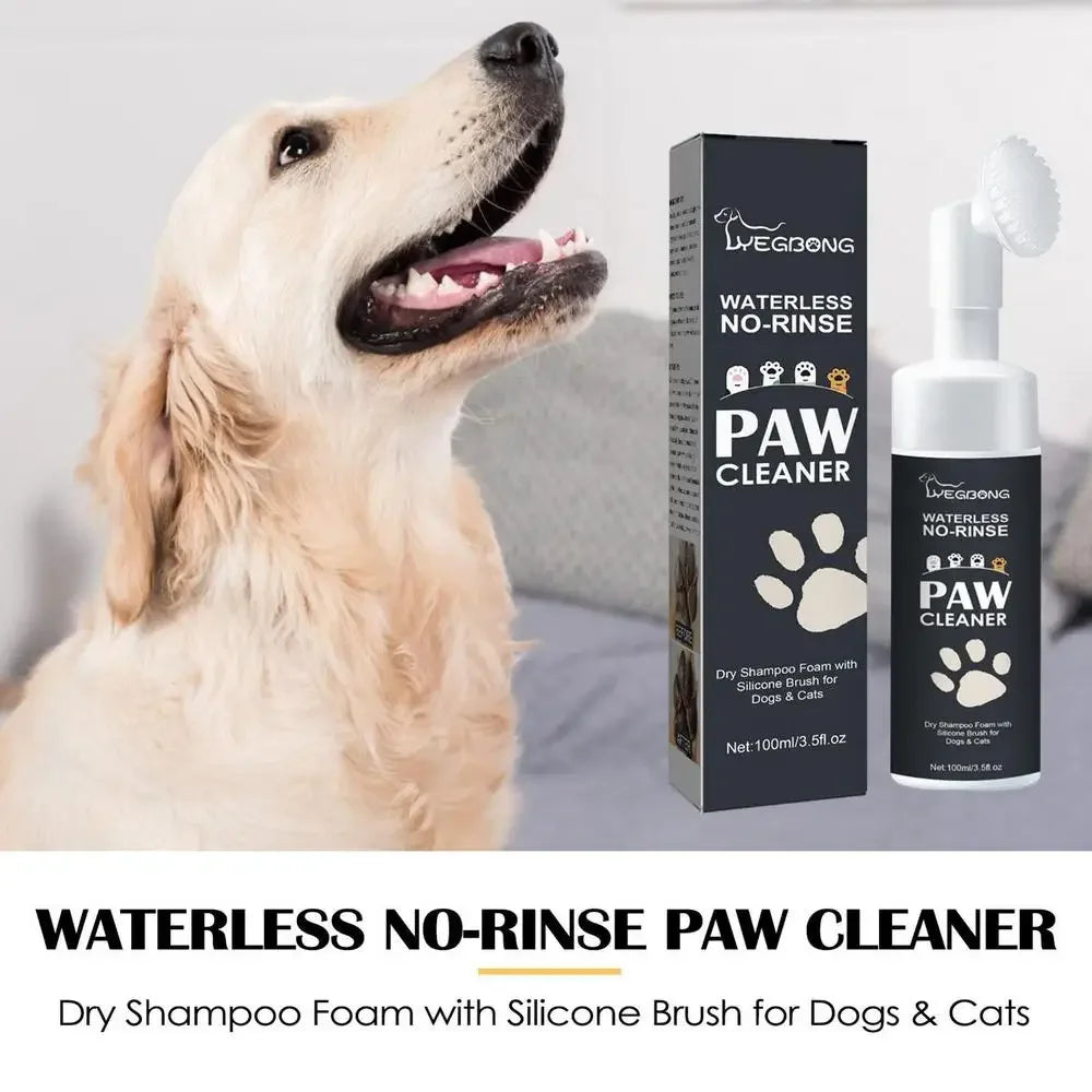 Espuma limpiadora sin agua para patas de perros - Mousse de limpieza sin enjuague