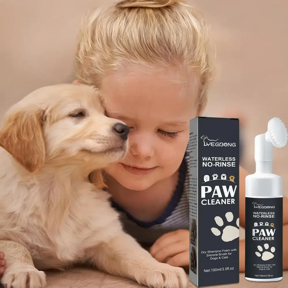 Espuma limpiadora sin agua para patas de perros - Mousse de limpieza sin enjuague